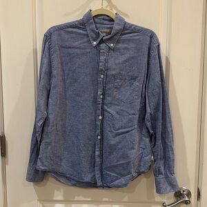 Ash & Erie blue linen blend button down